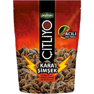 Peyman Kara Simsek Hot & Spicy Black Sunflower Seeds 130g
