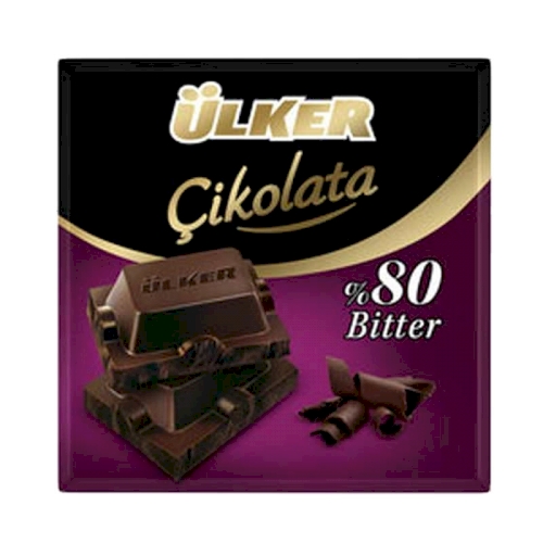 Ulker Golden Bitter 80% Cocoa Chocolate 60 gr (per pack)