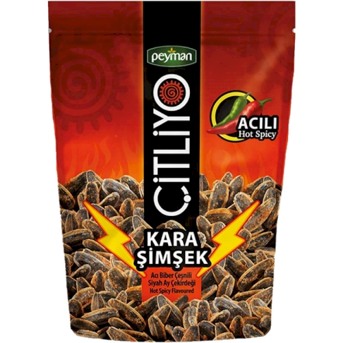 Peyman Kara Simsek Hot & Spicy Black Sunflower Seeds 130g