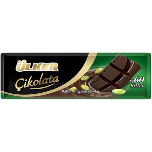 Ulker Golden Bitter Dark Chocolate with Pistachio 32 gr(per bar)