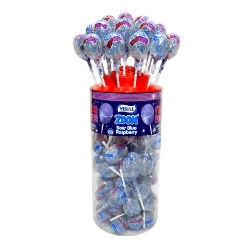 Vidal Mega Sour Raspberry Lollipop (per Lollipop) 